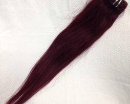 Burgundy human hair weft