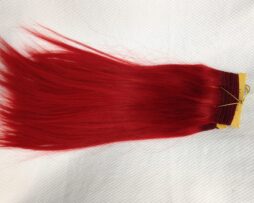 Red human hair weft